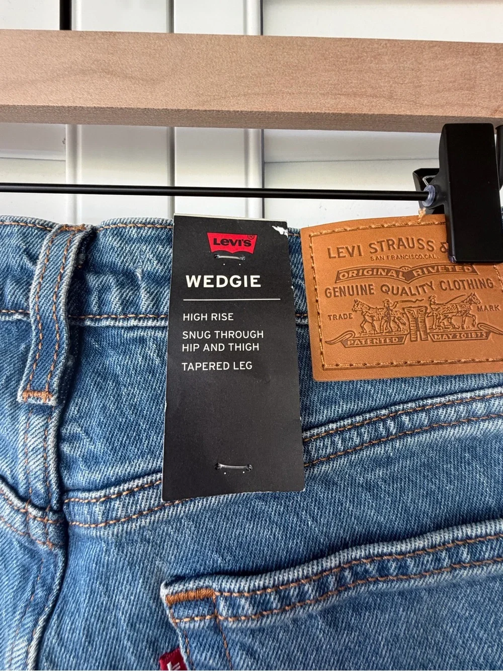 Levi's light blue Wedgie high-rise tapered jeans